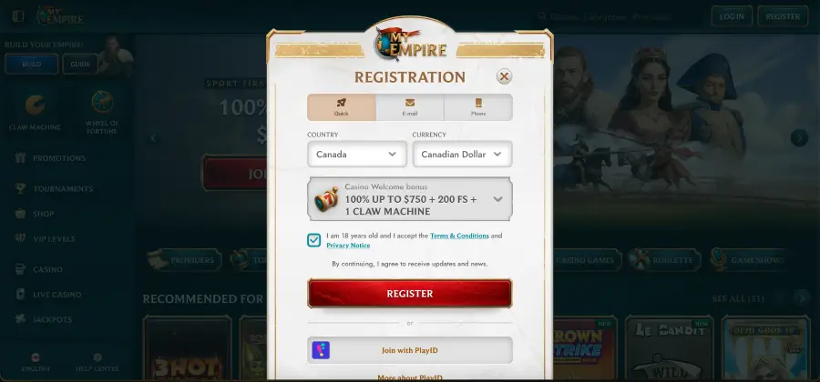 My Empire casino registration and login steps My Empire casino registration and login steps